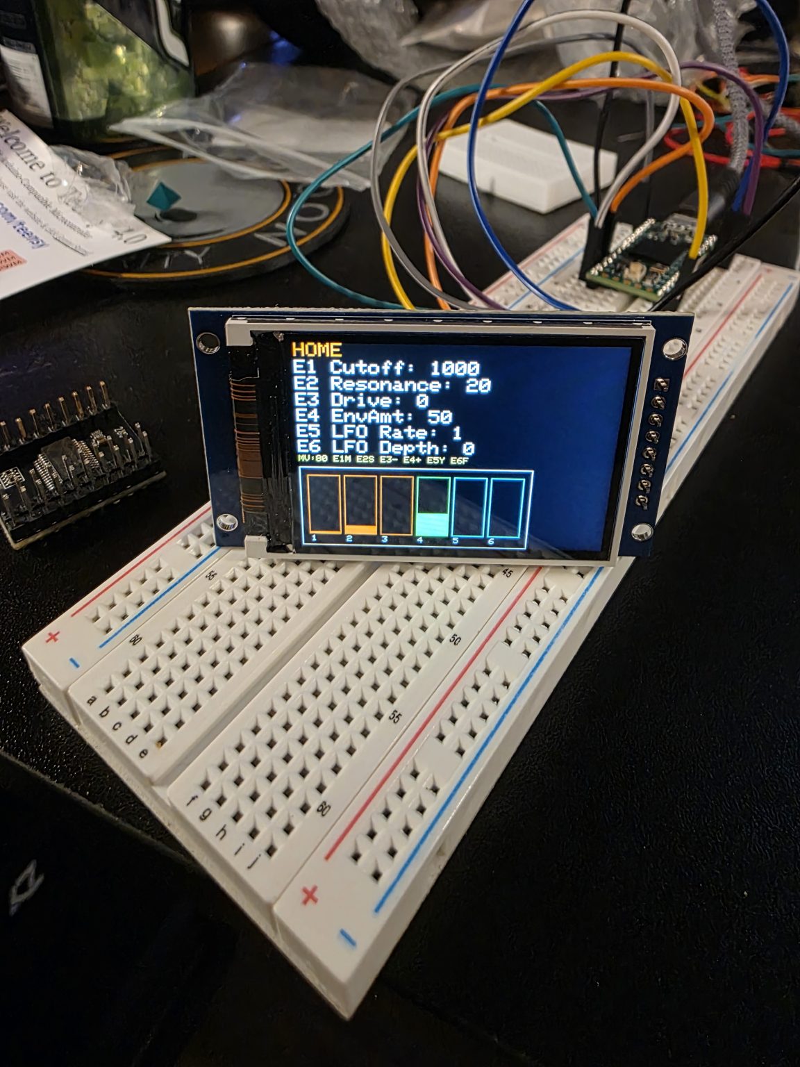 The interface with colored sliders.