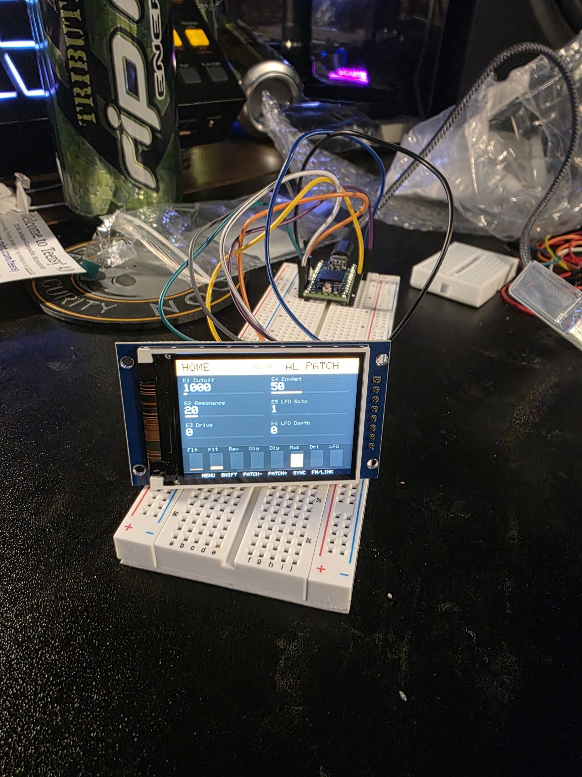 The interface during a further round of menu work.